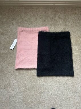 Tic Toc Soft Fuzzy Skirt Duo - Pink & Black